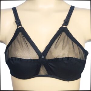 Half Cotton Half Net Black